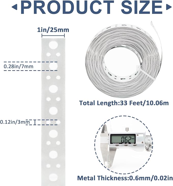 Galvanized Metal Pipe Strap 1-Inch x 33FT 0.6mm Thickness - Image 2