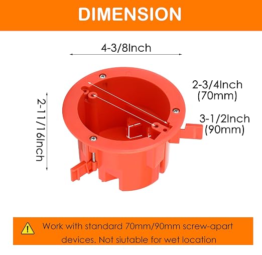 CLOUDY BAY Round Electrical Box, Old Work Junction Box, Ceiling Box, 18 Cubic - Image 3
