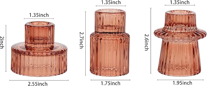 Vixdonos Glass Candlestick Holders Tealight Candle Holders - Image 2