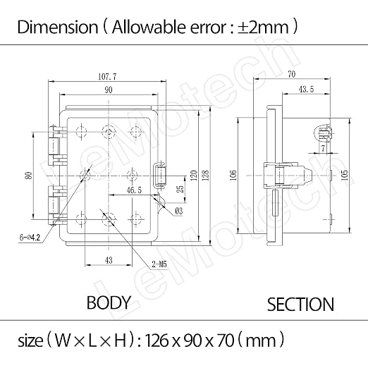 Electrical Box, IP67 Waterproof Hinged Clear Cover Stainless Steel Latch - Image 8