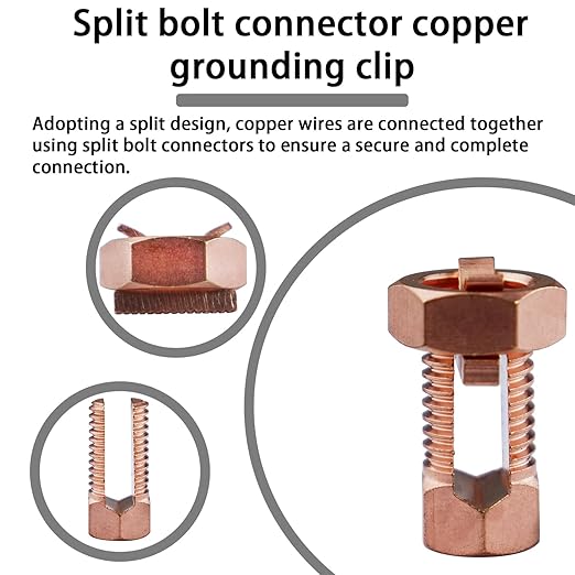 2Pack Split Bolt Wire Connector High Strength Copper Wire Grounding Clamps - Image 3
