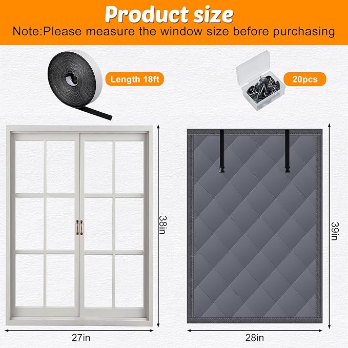 NNG 3 Layer 28x39in Thermal Insulated Window Cover - Image 2