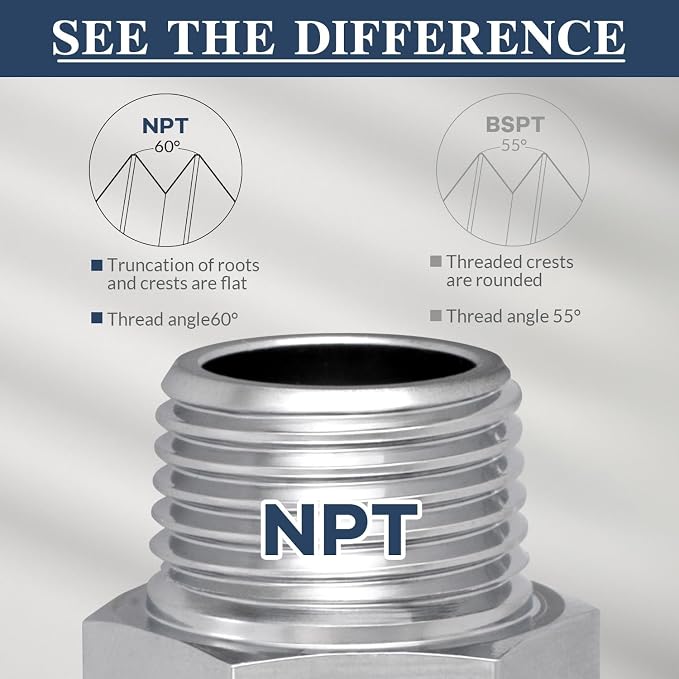 1/2" G Female Thread to US 1/2" NPT Male Adapter Thread Brass Pipe Fitting - Image 6
