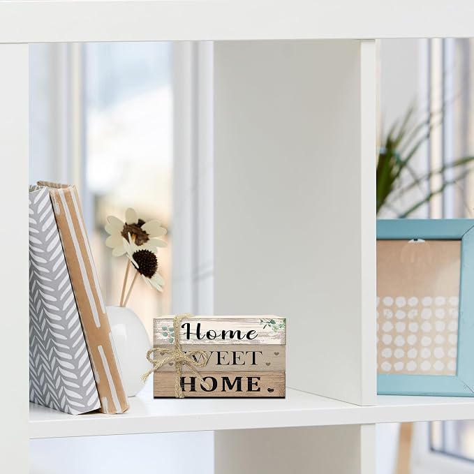 Mini Decorative Books For Home Decor, Small Wood Book Stack For Table Decor - Image 4
