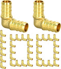 100 Pack 1/2" PEX Fittings, Brass PEX Elbow Fittings by RUBY.Q