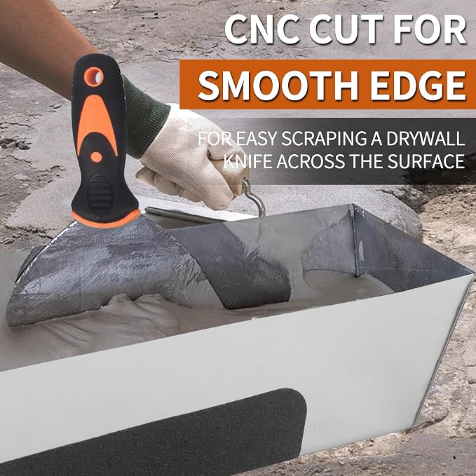 12" Stainless Steel Mud Pan, Anti-slip Base, Sheared Sides to Clean Knives - Image 4