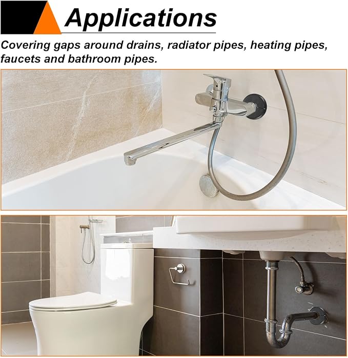 HARFINGTON 2pcs Wall Split Flange 78mm/3.1" Self-Adhesive Plumbing Cover Plates - Image 7