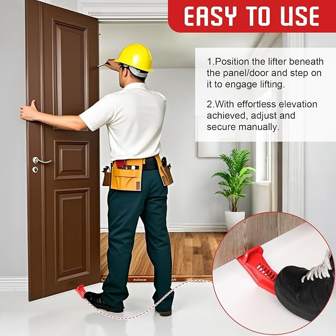 2-Pack Drywall Lift Tools, Metal Foot Panel Lever - Image 4