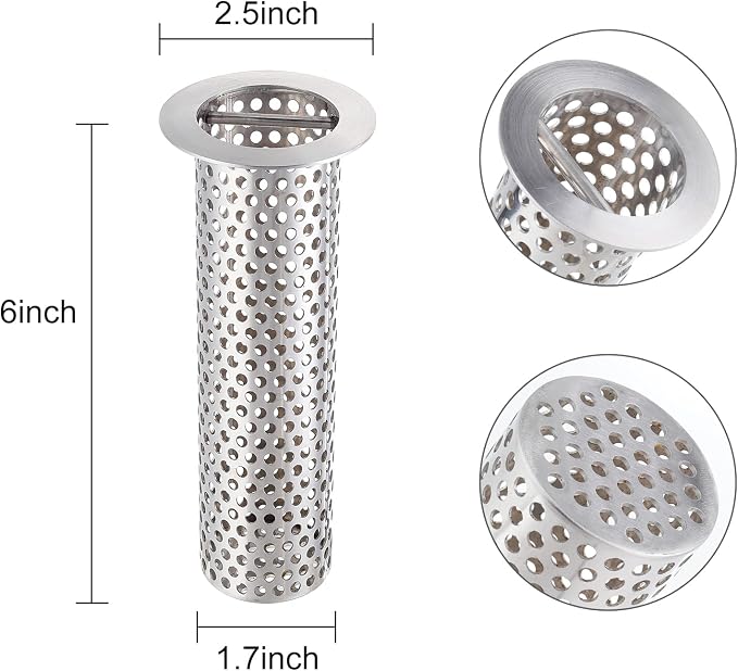 Commercial Floor Drain Strainer, osseph 316 Stainless Steel 2" x 6" - Image 2