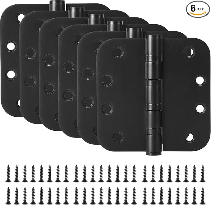 6 Pack Stainless Steel Black Door Hinges by LITLANDSTAR