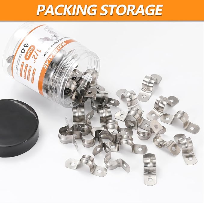 M12 Pipe Clamps, 1/2 Inch 304 Stainless Steel Conduit Clamps | Conduit Clamps - Image 6