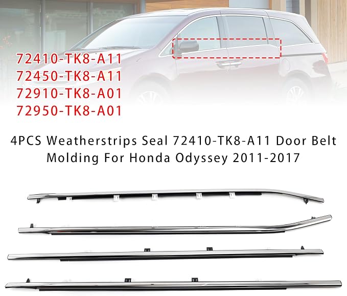 4PCS Door Belt Molding Weatherstrip Seal Kit - Image 2