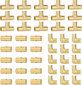 45-Pack 3/4 Inch PEX Fittings, 15 Each Elbow Tee Coupling Kit | Brass, PEX Pipe by SUNGATOR