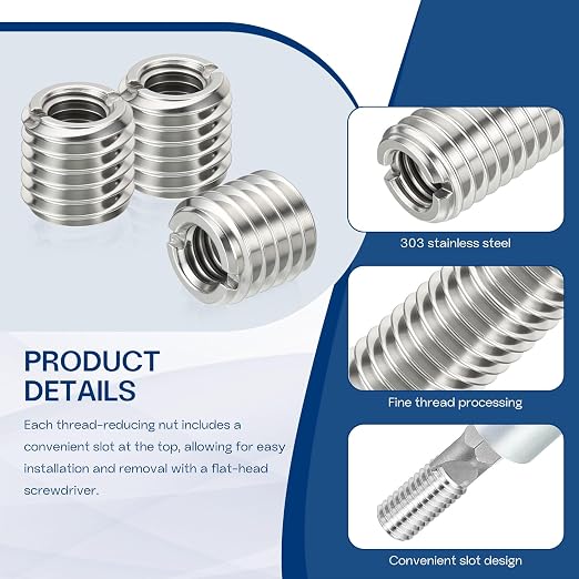 10Pcs Thread Adapter Sleeve Reducing Nut, M10 M to M5 F, 10mm Length | M10 x - Image 4