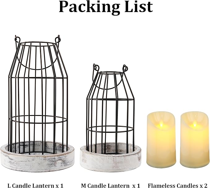 Farmhouse Lantern Decor Rustic Home Decor Lanterns - Image 8