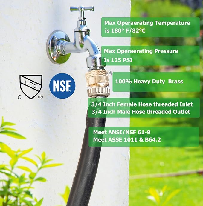 WHK 3/4 GHT Hose Bib Backflow Preventer Vacuum Breaker | Connect 3/4 Inch - Image 2