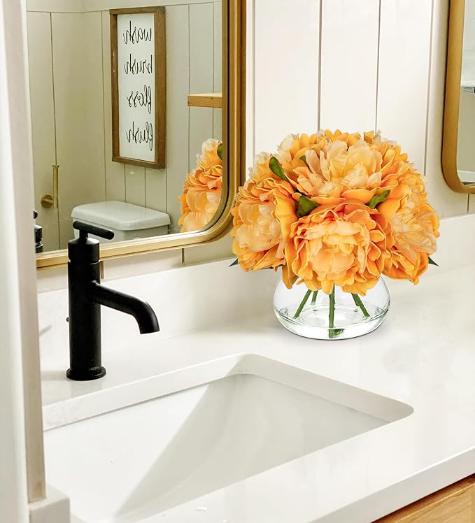 Hollyone Orange Peonies Fall Flowers Artificial - Image 3