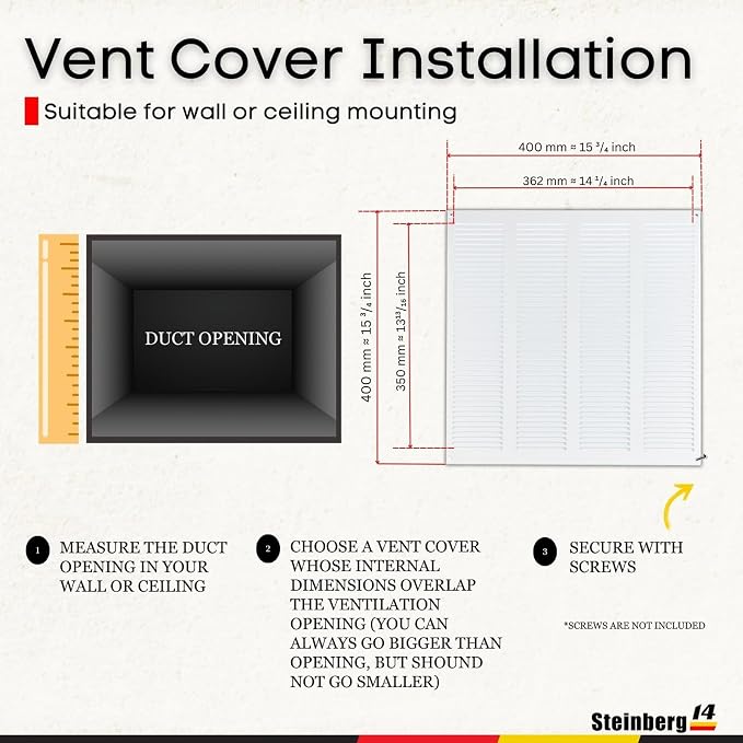Steinberg14 White Vent Cover 14x14 - Image 5