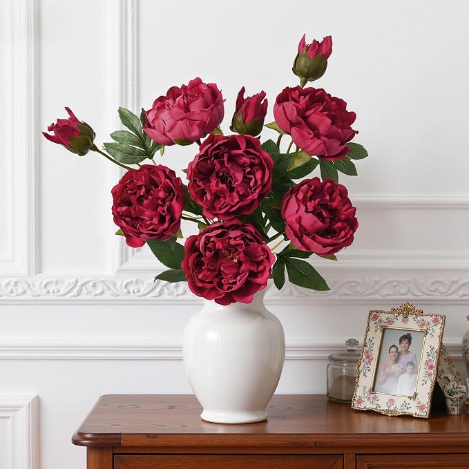 3PCS 22in Peonies Artificial Flowers, Real Touch Latex Peonies | Lifelike Large - Image 7