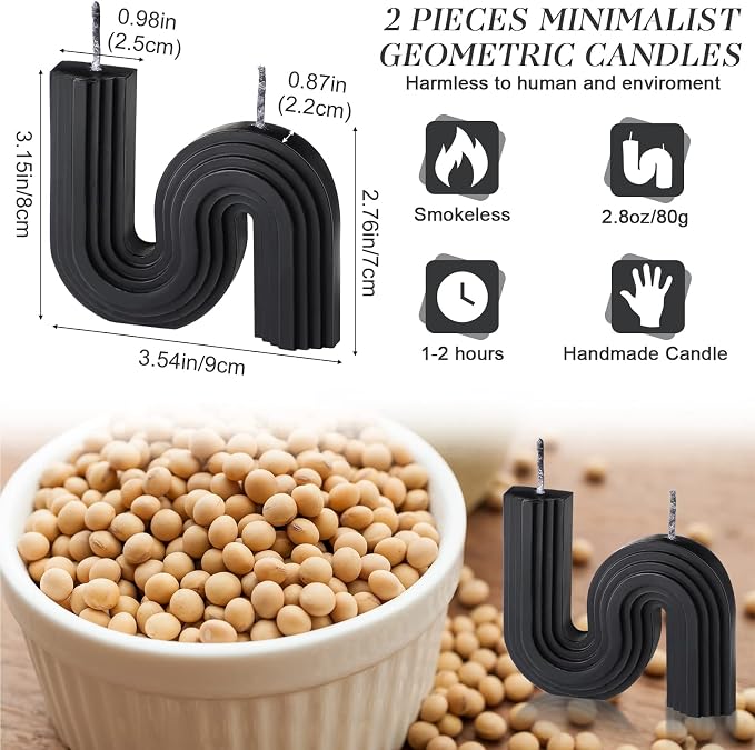 Tondiamo 2 Pcs Aesthetic Candles Twist Shaped Aesthetic Candles Cool S Shape - Image 2