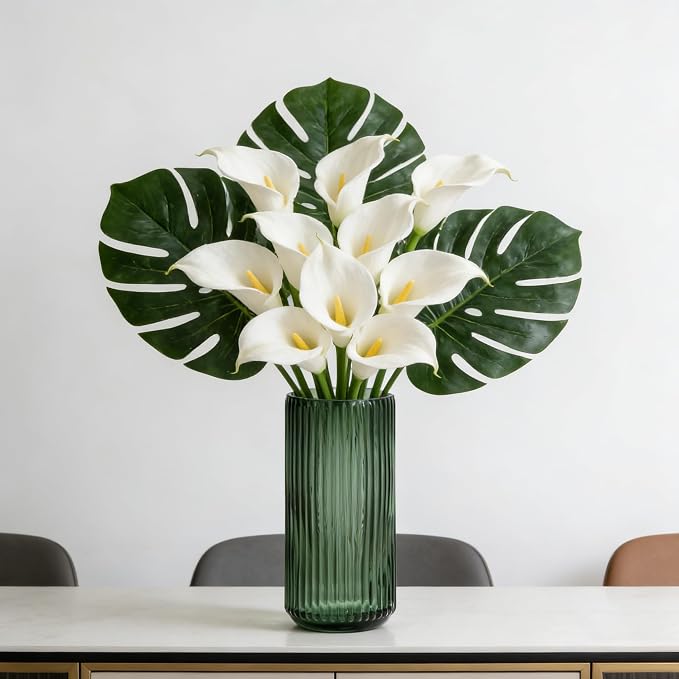 Flower Vase 7.5 inch Green Thickened Glass Vase - Image 9