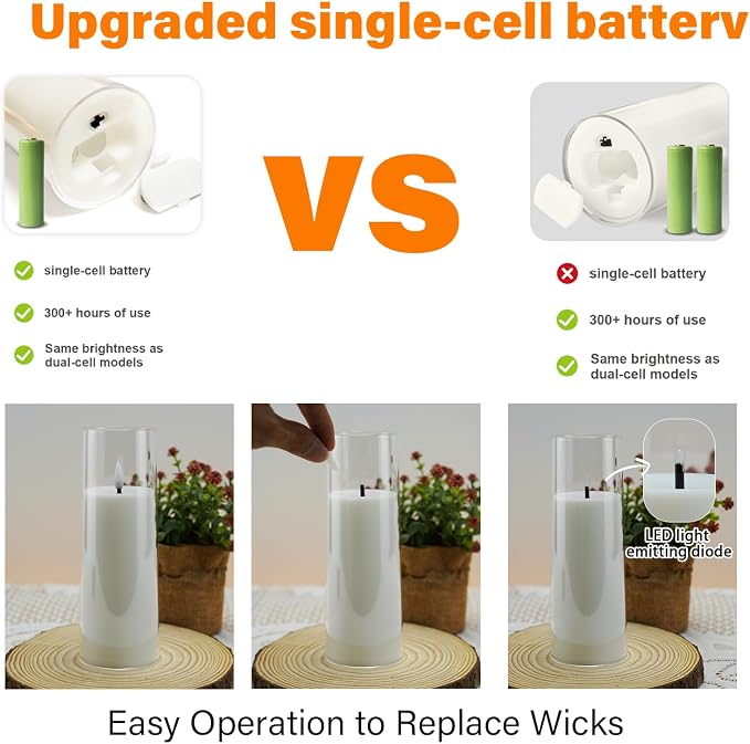 kakoya Flickering Flameless Candles Battery Operated - Image 2