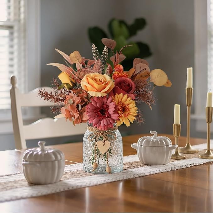 Fake Fall Flowers in Vase, Fall Flower Arrangements, Floral Arrangement - Image 5