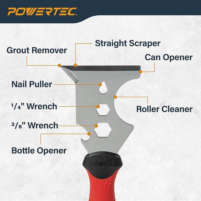 POWERTEC 72483 Drywall Hand Tool Kit – 4” & 6” Stainless Steel Joint Knives - Image 6