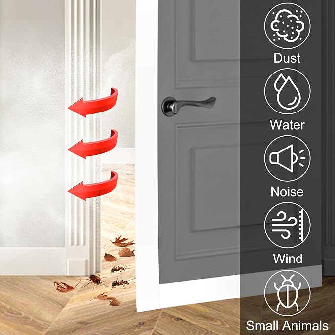 ToLanbbt T-Shaped Door Draft Stopper 1.97 in x 49 FT Silicone Weather Stripping - Image 4