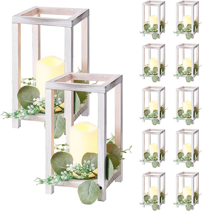 VEVOR 12 Set/36 Pcs Wooden Wedding Lantern Centerpiece, Includes 12 Wooden by VEVOR
