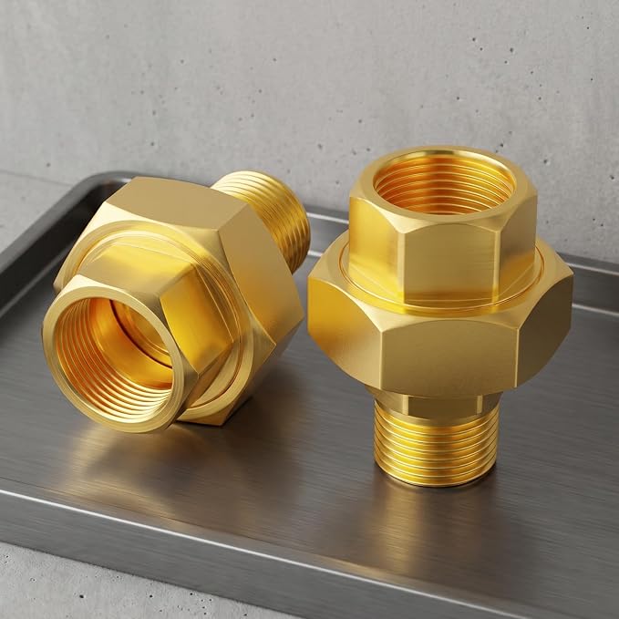 GASHER 5PCS 3/8" NPT Brass Union Pipe Fitting | 3/8 Inch Female x 3/8 Inch Male - Image 9