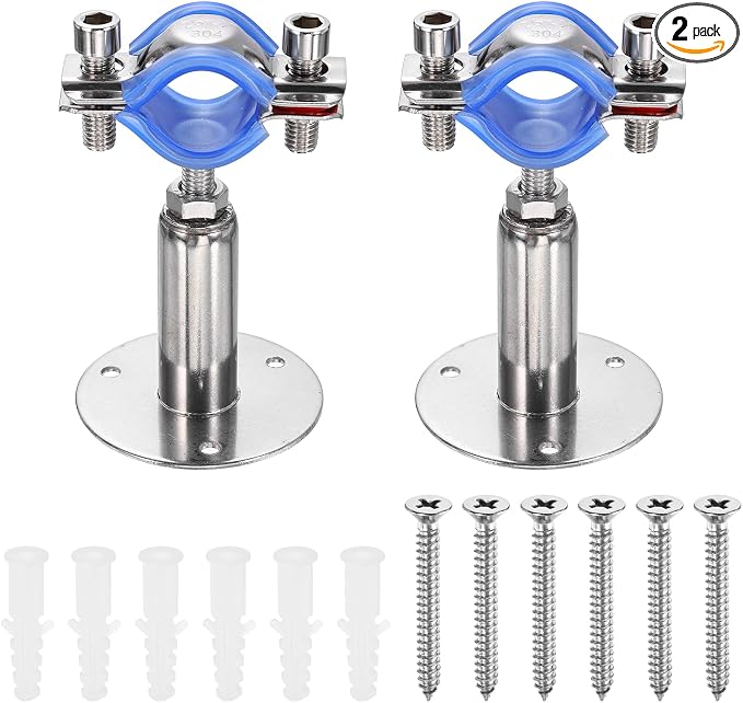 HARFINGTON 2 Set Wall Mount Ceiling Mount Pipe Supports 304 Stainless Steel by HARFINGTON