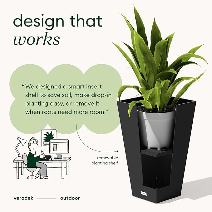 Veradek Pure Series Taper Planter & Drip Tray - Image 8