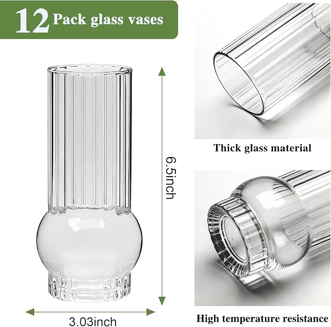 6.5Inch Drinking Glasses for Home Decor, Modern Clear Glass Glass Tumbler Set - Image 2