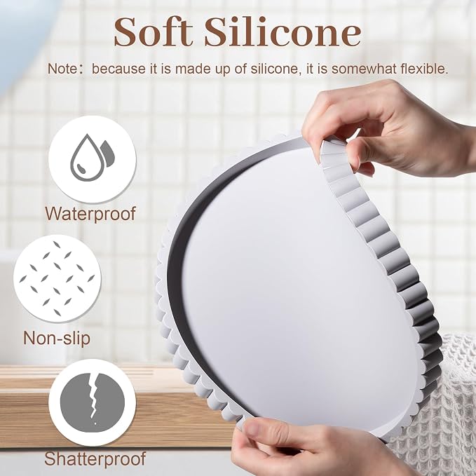 Round Bathroom Tray Perfume Organizer Coffee Table Decor, Heat-Resistant - Image 3
