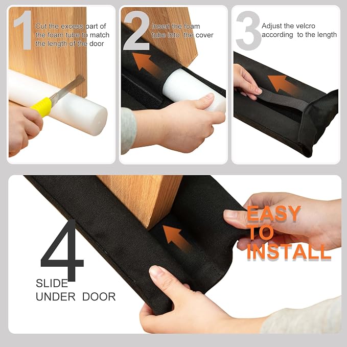 Under Door Draft Stopper 24-30" Adjustable Wind Stopper - Image 6
