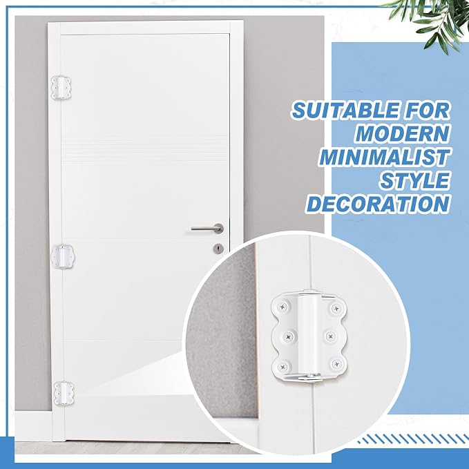 Zonon 6 Pack White Self Closing Screen Door Hinge 2 3/4" Heavy Duty Steel - Image 6