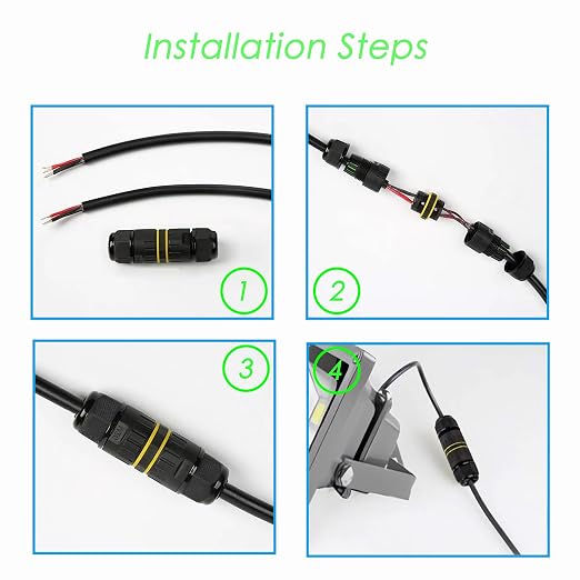IP68 Waterproof Junction Box 2 Way 3 Pin Outdoor Cable Connector | 2 Pcs M16 - Image 6