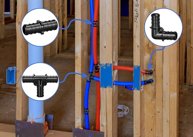 25pcs 1/2" Poly PPSU Barb Crimp PEX Tee Fittings, No Lead | - Image 7