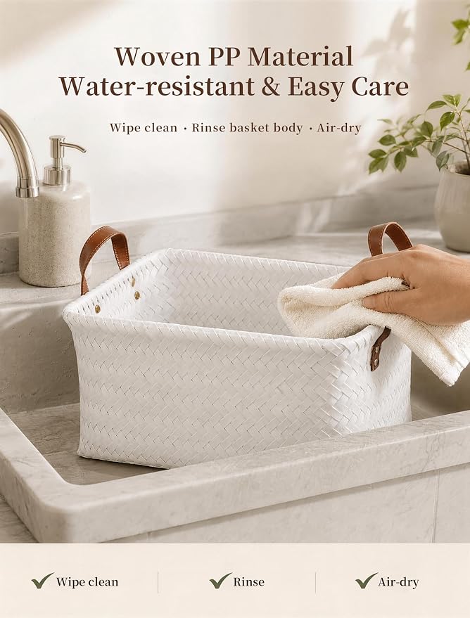 Wicker Storage Baskets, 4 Pack Woven Baskets - Image 7