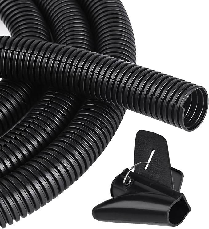 10FT - 3/4 Inch Split Wire Loom - Black | Easy to Install by CrocSee