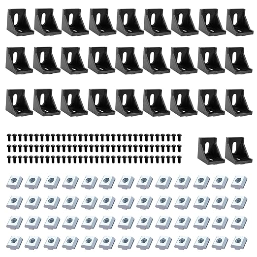 24pcs 4040 Aluminum Extrusion Corner Bracket Black by SeekLiny