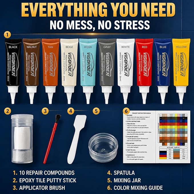 Vigorder Tile Repair Kit | Ceramic Tile Repair kit - Image 5