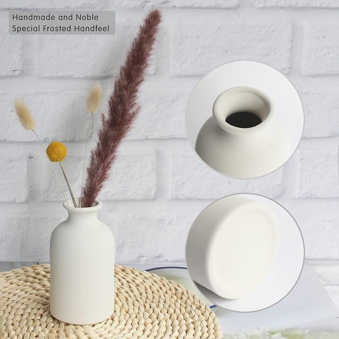 YANLING 6 Pack White Vase Small Ceramic Vases - Image 4