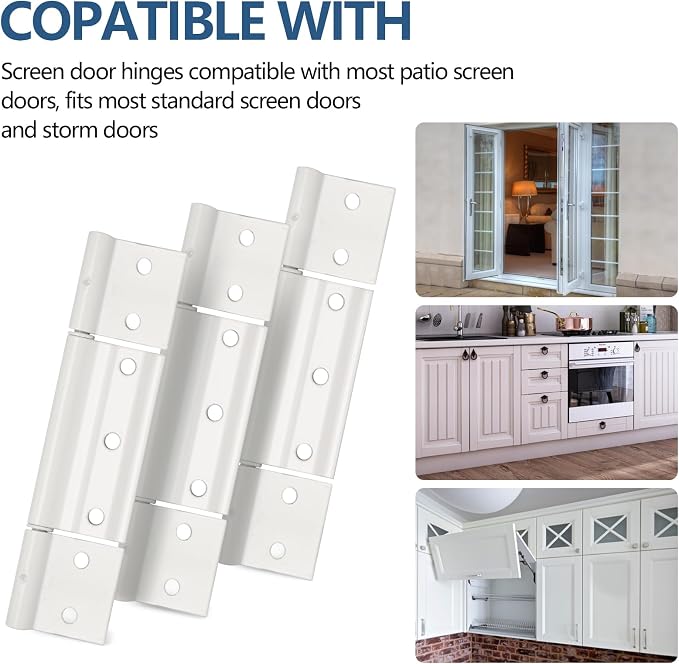 Replacement for Screen Doors Hinge fits for White Aluminum 1/8 in Larson - Image 2