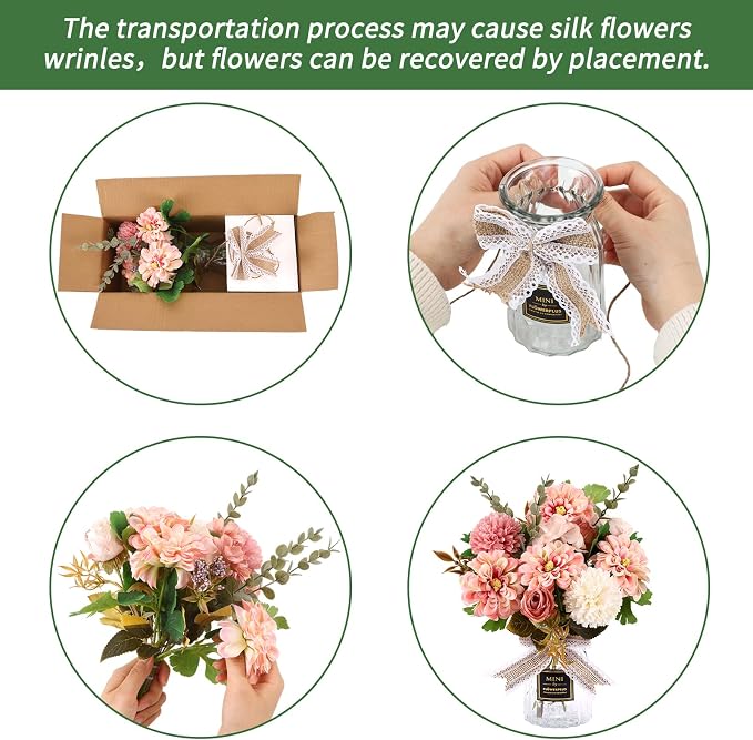 CEWOR Fake Flowers in Vase, Artificial Flowers - Image 7