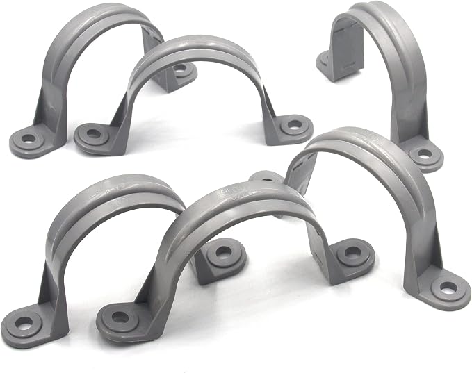 ISPINNER 6pcs 2-1/2 Inch PVC Pipe Straps, 2 Holes Plastic Conduit Strap - Image 5