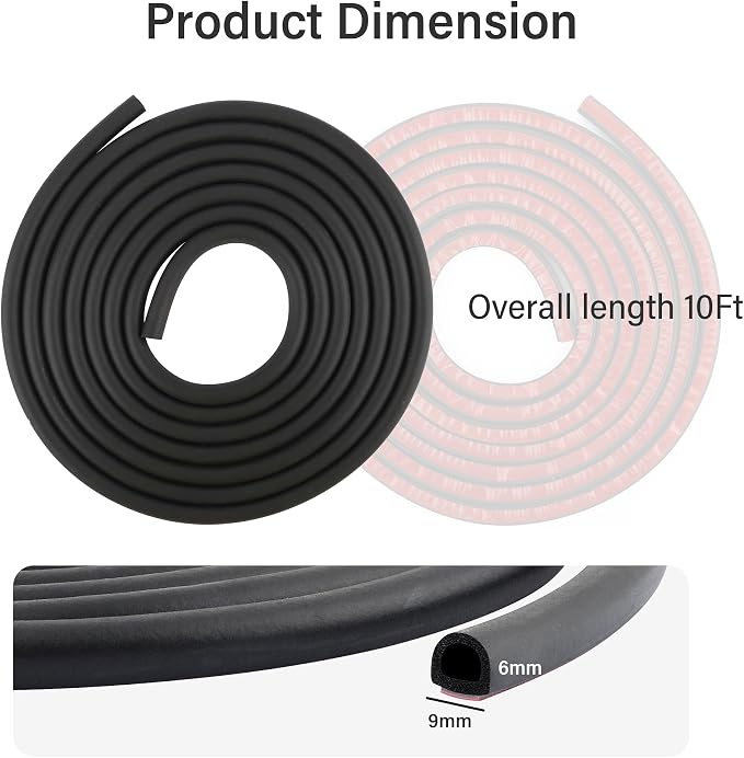 26Ft Automotive Weather Stripping, D-Type Car Door Seal Strip Fits - Image 2