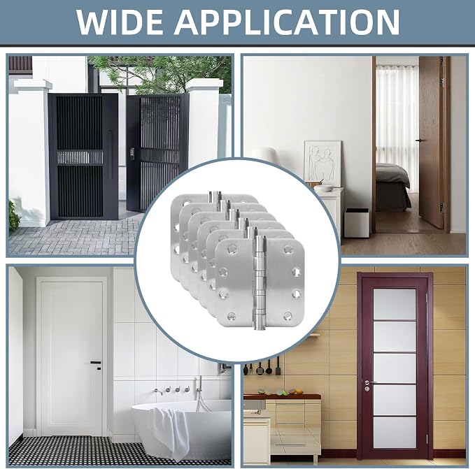 6 Pack Stainless Steel Silver Door Hinges - Image 7