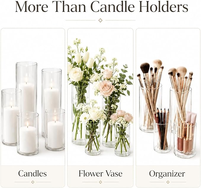 Set of 6 White Pillar Candles - Image 8